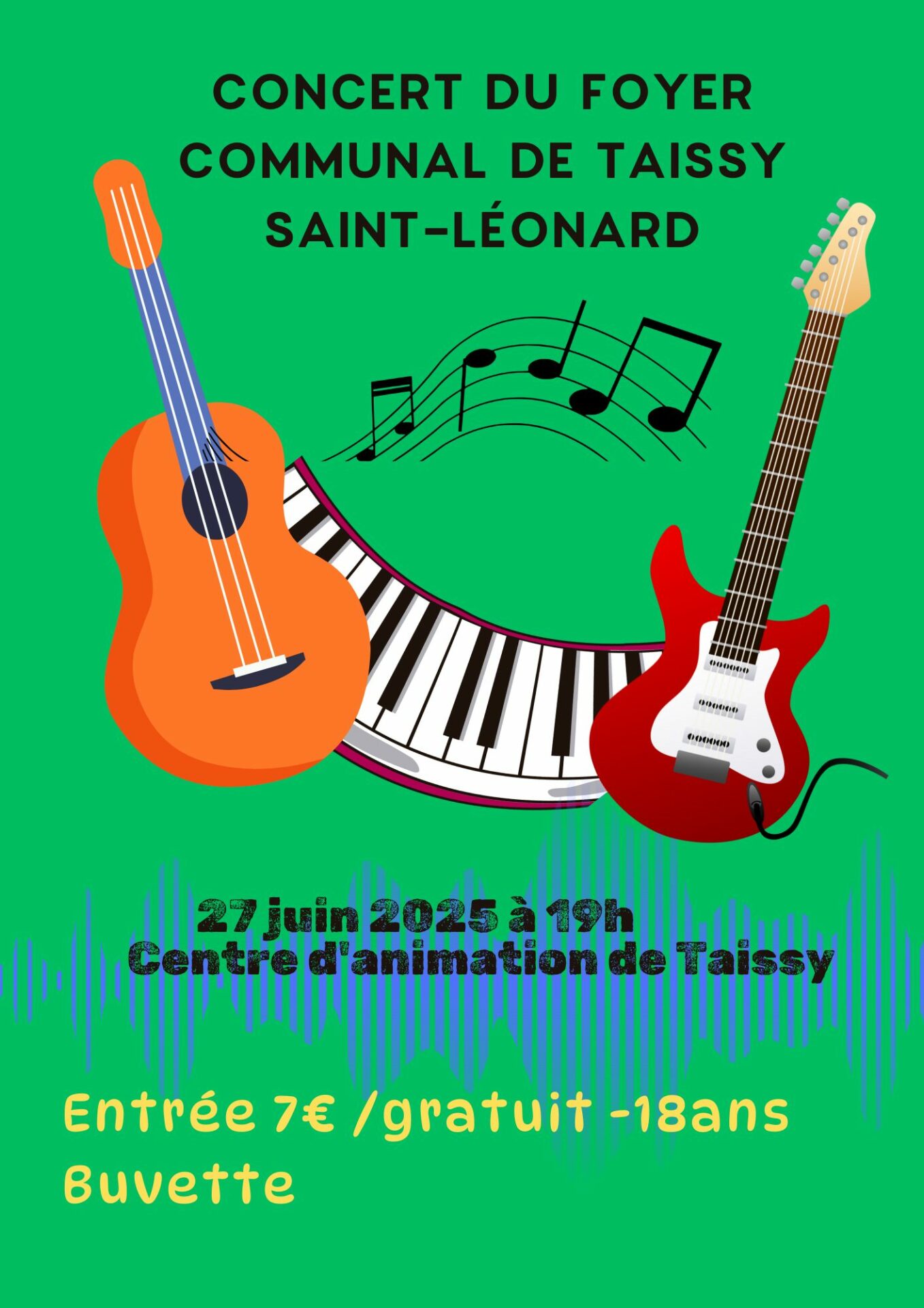 Fête de la Musique Affiche A3 Colorée Illustratif